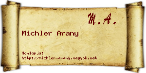 Michler Arany névjegykártya